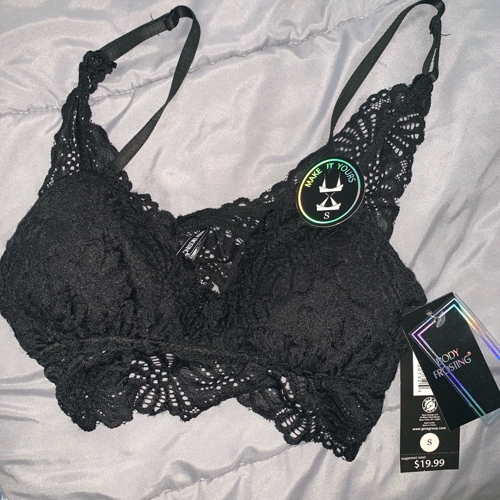 NWT black lace bralette
